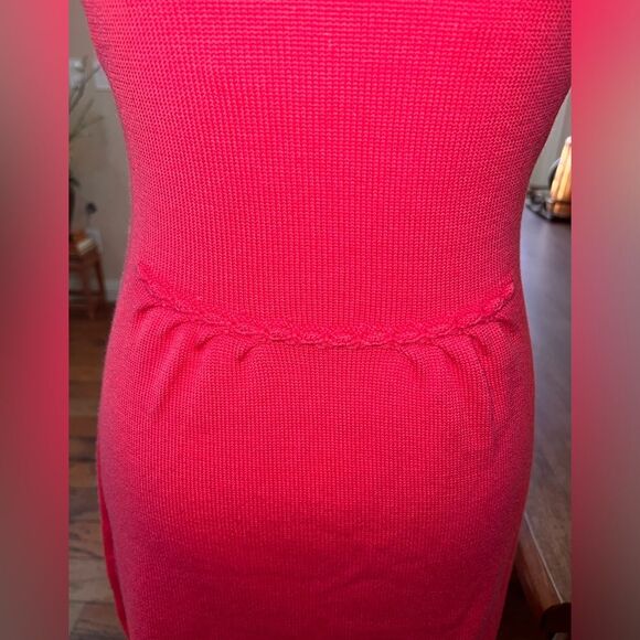 Red Valentino Sweater Dress Short Sleeve Bow Pink Luxury Italian Virgin Wool S - Picture 5 of 8